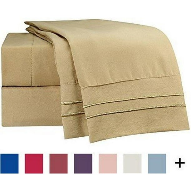 Camel Gold Split King Size Clara Clark Supreme 1500 Collection 5pc Bed Sheet Set Camel Gold Split King Size Clara Clark Supreme 1500 Collection 5pc Bed Sheet Set